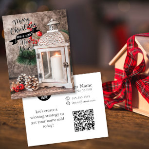 Candle Lantern Real Estate Holiday Card