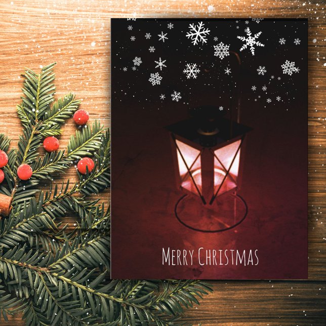 Candle Lantern Snowflakes Christmas Holiday Postcard (Creator Uploaded)