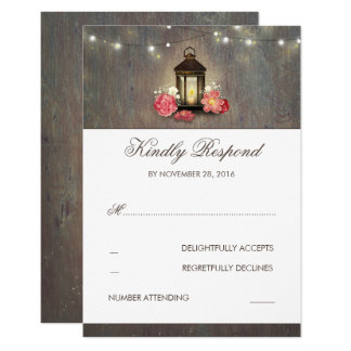 Lanterns Wedding Invitations Announcements Zazzle Candle Lantern Vintage And Rustic Wedding Rsvp Card
