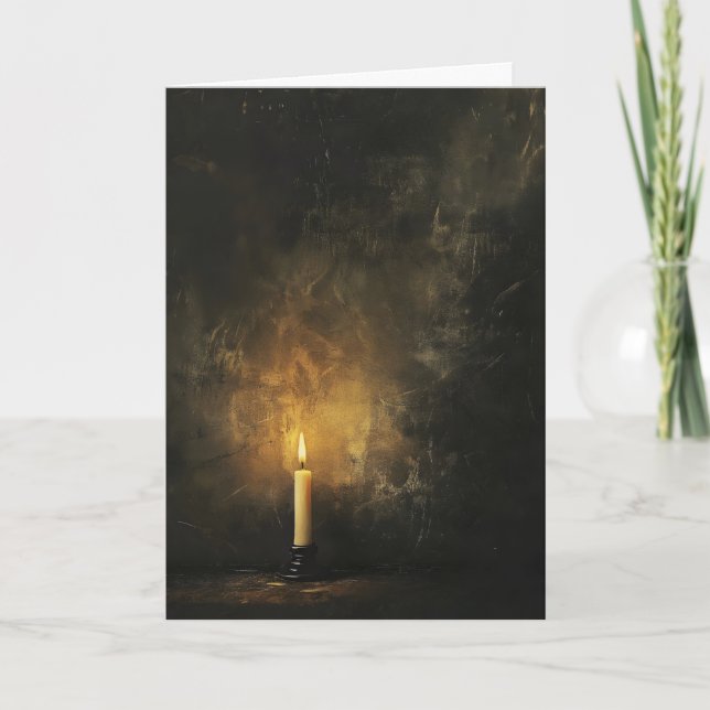 Candle Light Dark Holiday Card (Front)
