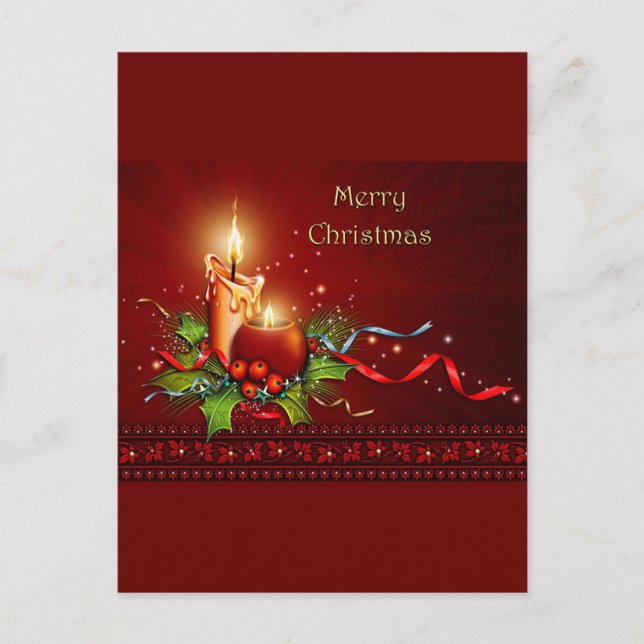 candle light holiday postcard (Front)