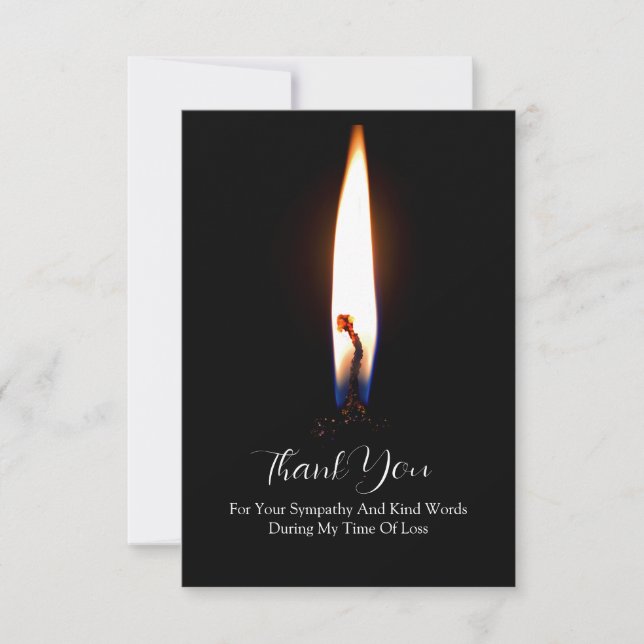 Candle Light In Black Thank You Card (Front)