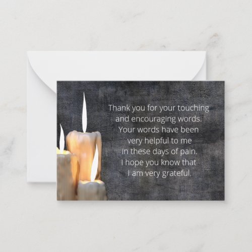 Candle Light In Dark Thank You Card
