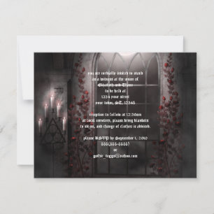Candle Light Roses Goth Wedding Invitation