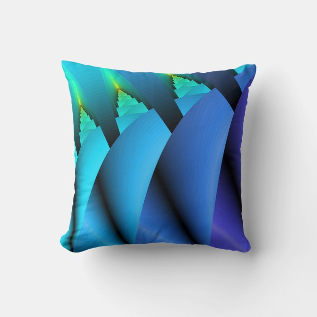 Candle Light Sofa Pillow:Blue, Turquoise, Purple Throw Pillow (Front)