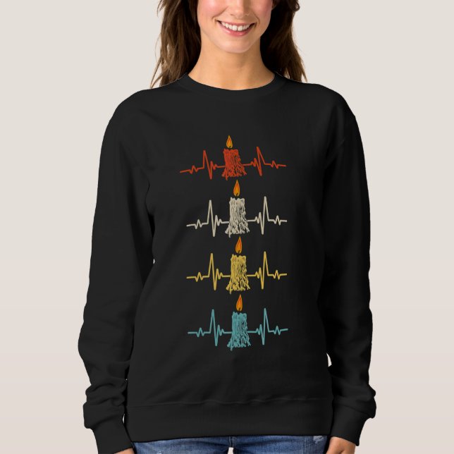 Candle Maker Candle Making Heartbeat Sweatshirt (Front)