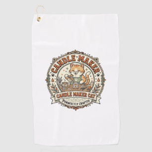 Candle Maker Cat Candle Maker Cat Vintage Vector A Golf Towel