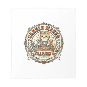Candle Maker Cat Candle Maker Cat Vintage Vector A Notepad