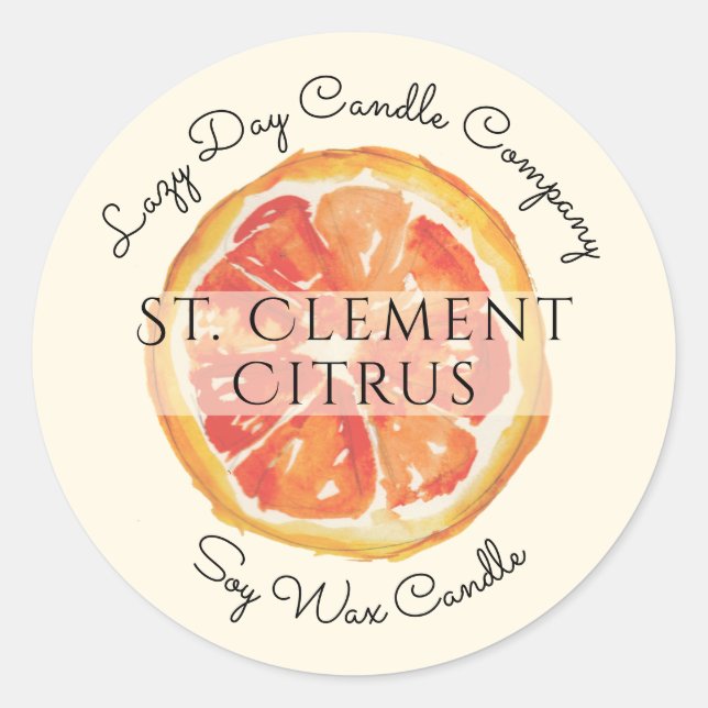 Candle Maker Orange Citrus Packaging Sticker (Front)