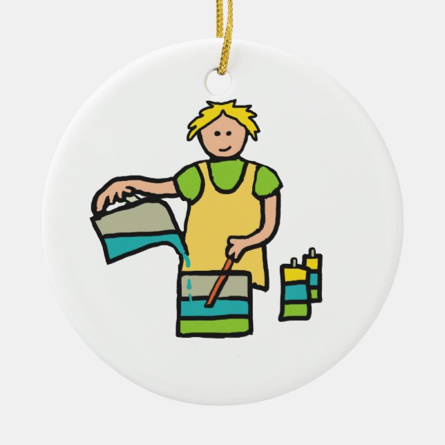 Candle Making Ceramic Ornament (Front)