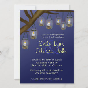 Candle Mason Jars Virtual Wedding Invitation