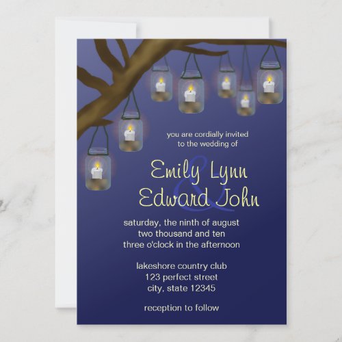 Candle Mason Jars Custom Invites