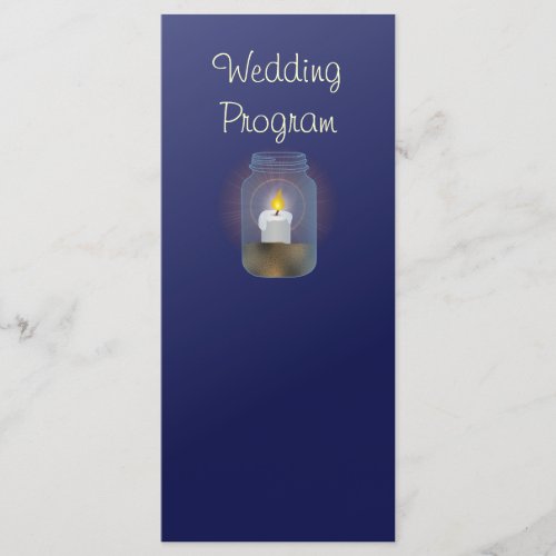 Candle Mason Jars Wedding Program Card