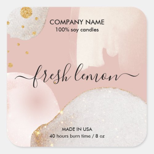 Candle modern abstract  product label jar label