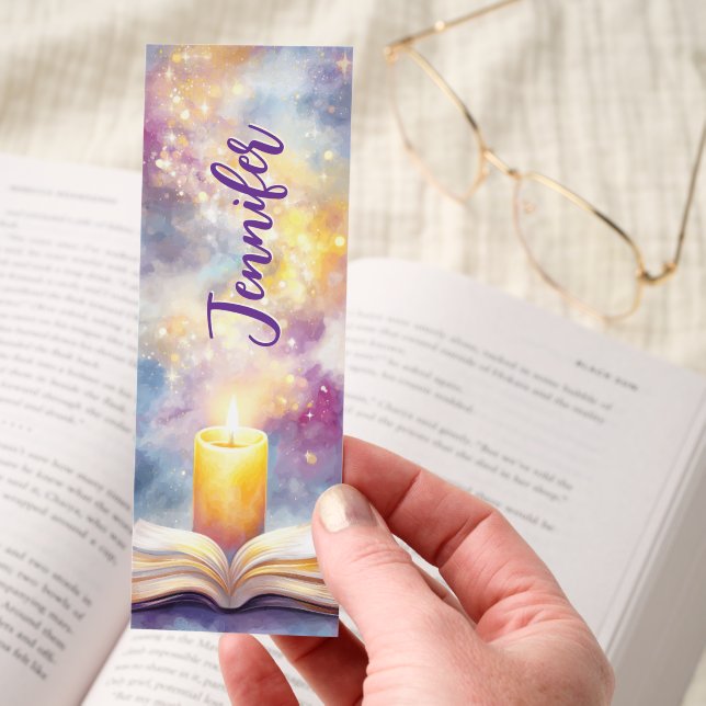 Candle Open Bible Spiritual Personalized Bookmarks (Hand)