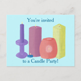 Candle Party Invitations Candles on Postcards