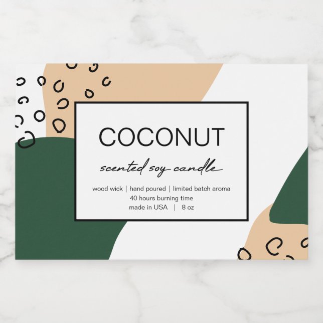 Candle Product Label Abstract Design (Single Label)