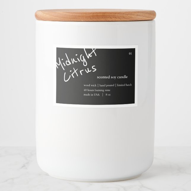 Candle Product Label Design (Front)