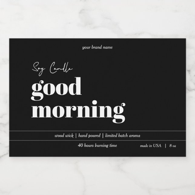 Candle Product Label Design (Single Label)