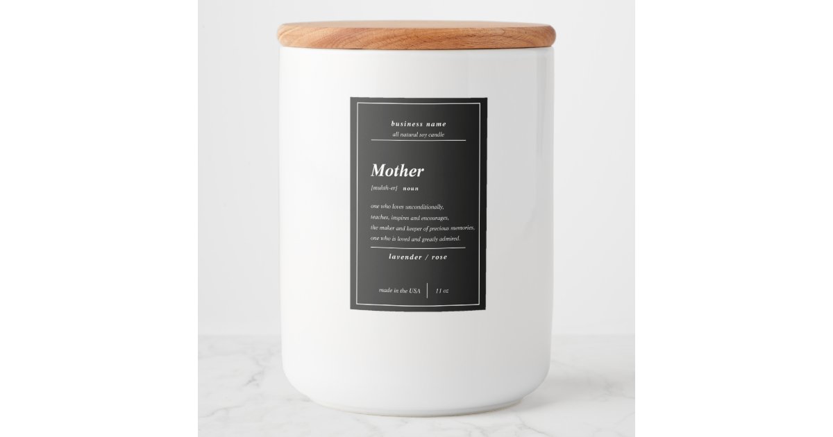 Candle Product Mother Personalized Label