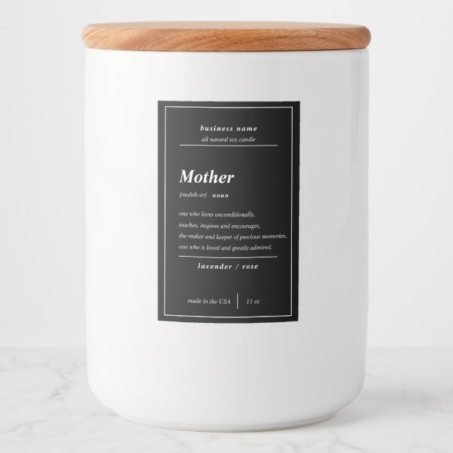 Candle Product Mother Personalized Label  (Front)