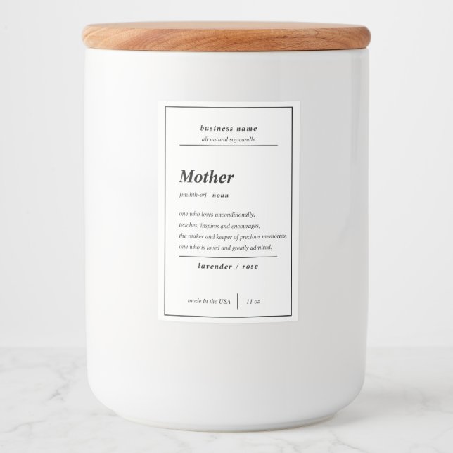 Candle Product Mother Personalized Label  (Front)