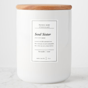 Candle Product Soul Sister Personalized Label