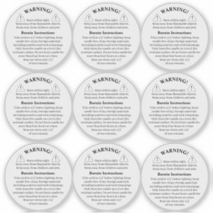 Candle Product Vinyl Transparent Warning Label