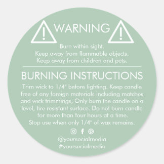 Candle Product Warning Label Design
