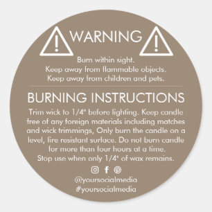 Candle Product Warning Label Design