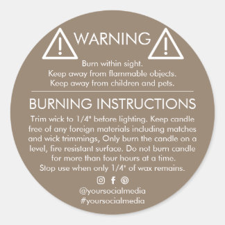 Candle Product Warning Label Design