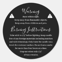 Candle Product Warning Label Design