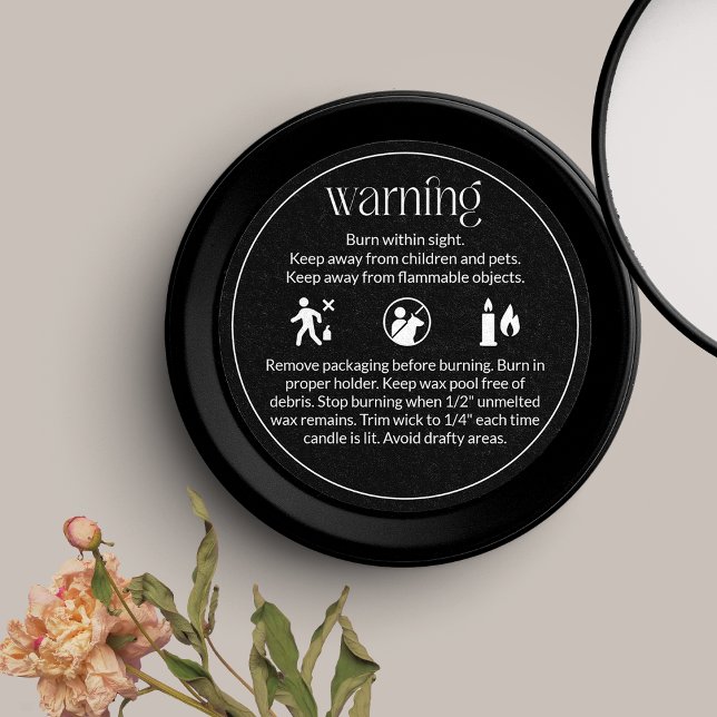Candle Product Warning Label Safety & Care Design (Creator Uploaded)