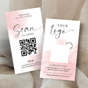 Candle Scent Tester Card Blush Pink Watercolor
