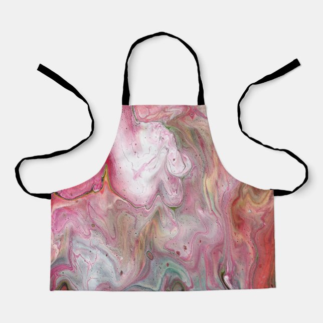 Candle Soft Pink Green Abstract Apron (Front)