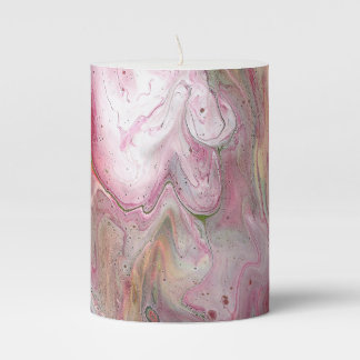 Candle Soft Pink Green Abstract Candle