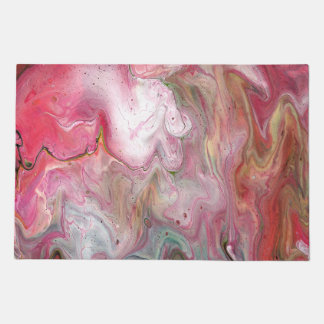 Candle Soft Pink Green Abstract Door Mat
