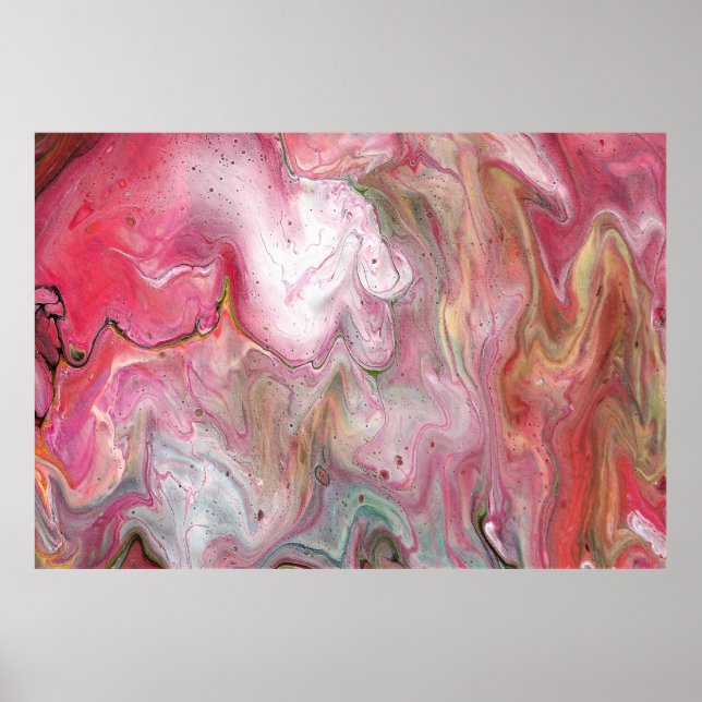 Candle Soft Pink Green Abstract Poster Print (Front)