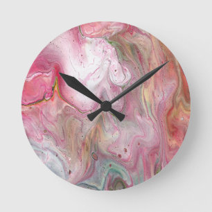 Candle Soft Pink Green Abstract Wall Clock