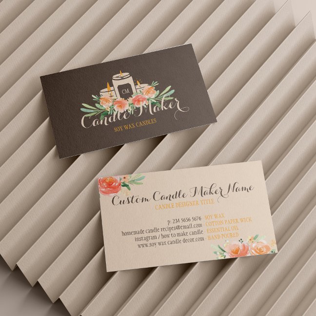 Candle Soy Wax Homemade Craft Brown Business Card