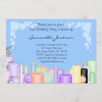 Candle Spa Birthday Party Invite by ForeverAndEverAfter at Zazzle