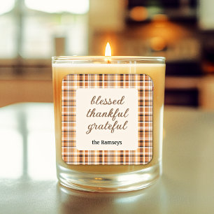 Candle Sticker 3-in    blessed thankful grateful