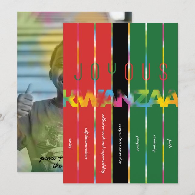 Candle Stripes Kwanzaa Card (Front/Back)