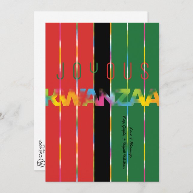 Candle Stripes Kwanzaa Card (Front/Back)