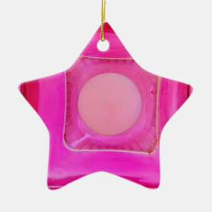 Candle, Sweet Pink Love Candlelight Ceramic Ornament