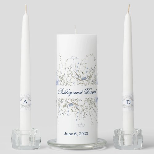 Candle Unity Set_Blue Wildflowers Watercolor