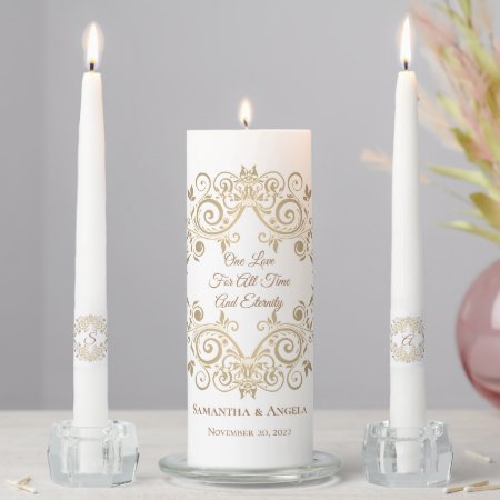 Candle Unity Set-one Love For All Time Filigree
