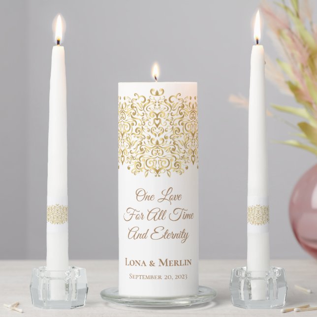 Candle Unity Set-One Love For All Time Filigree (In Situ)
