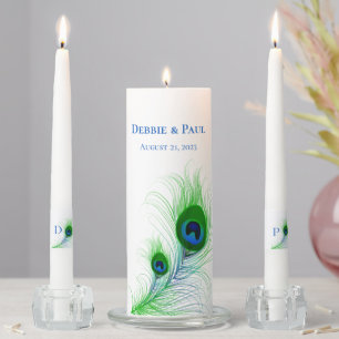 Candle Unity Set-Peacock Feathers