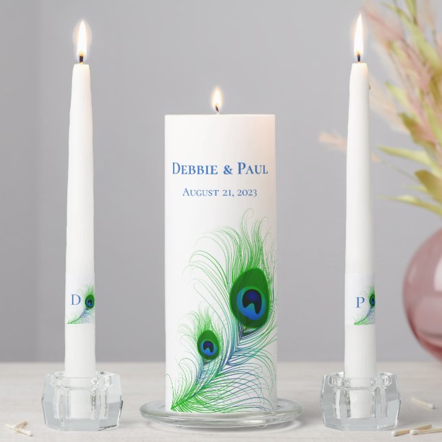 Candle Unity Set-Peacock Feathers (In Situ)